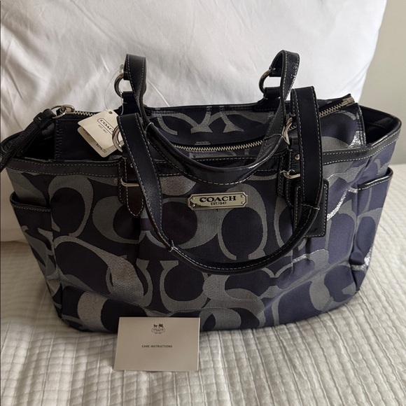 Coach Handbags - NWT COACH Gal Opt Met Signature Tote,shoulder bag size Medium 3H00066983 Blue